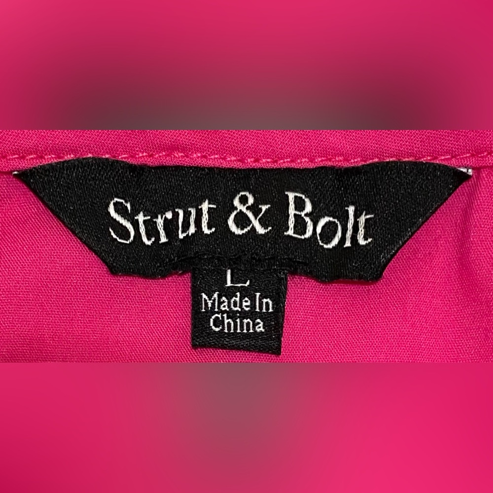 Strut & Bolt Womens L Ruffle Crop Pink Top Boho Fall Festival Preppy Cottagecore - Picture 12 of 15